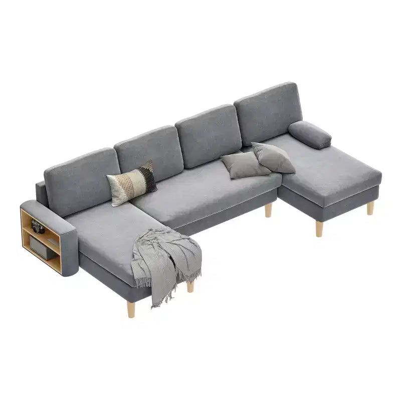 Balconera 109 Divano Sezionale Modulare a U, 4 Posti, Divano Letto Sezionale, Divano Comodo con Braccioli, Facile da Montare per Soggiorno Camera da Letto