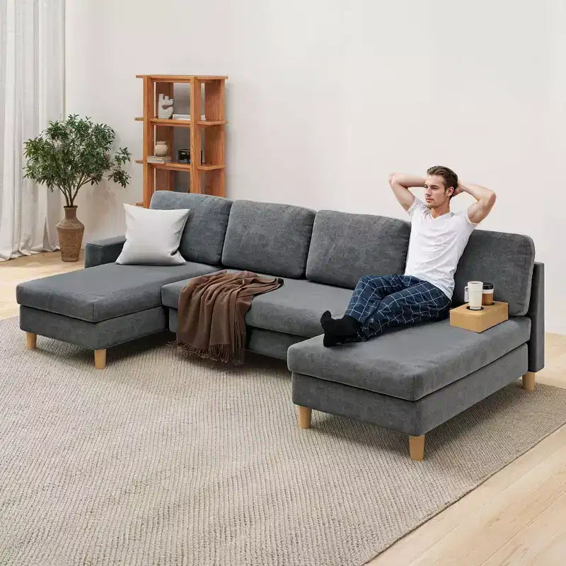 Balconera 109 Divano Sezionale Modulare a U, 4 Posti, Divano Letto Sezionale, Divano Comodo con Braccioli, Facile da Montare per Soggiorno Camera da Letto