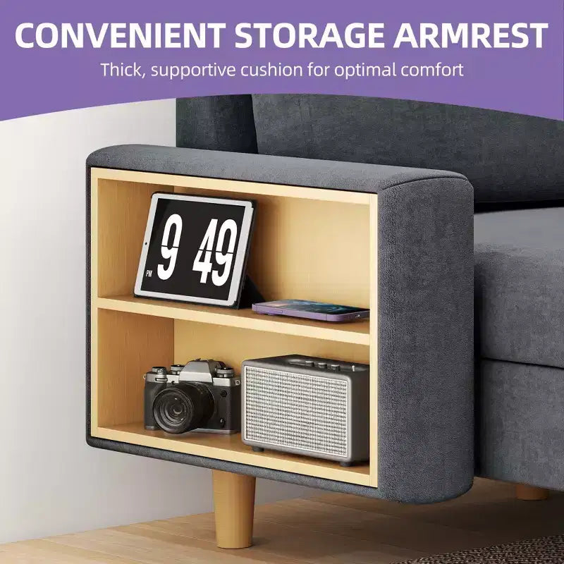 Balconera 109 Divano Sezionale Modulare a U, 4 Posti, Divano Letto Sezionale, Divano Comodo con Braccioli, Facile da Montare per Soggiorno Camera da Letto