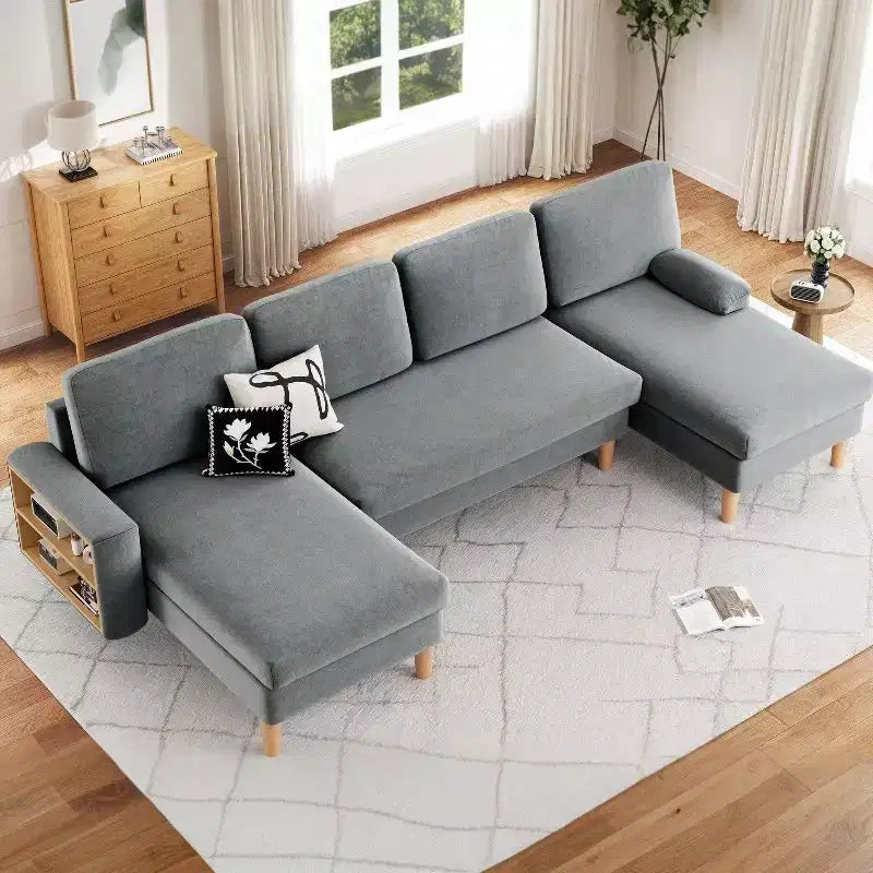 Balconera 109 Divano Sezionale Modulare a U, 4 Posti, Divano Letto Sezionale, Divano Comodo con Braccioli, Facile da Montare per Soggiorno Camera da Letto