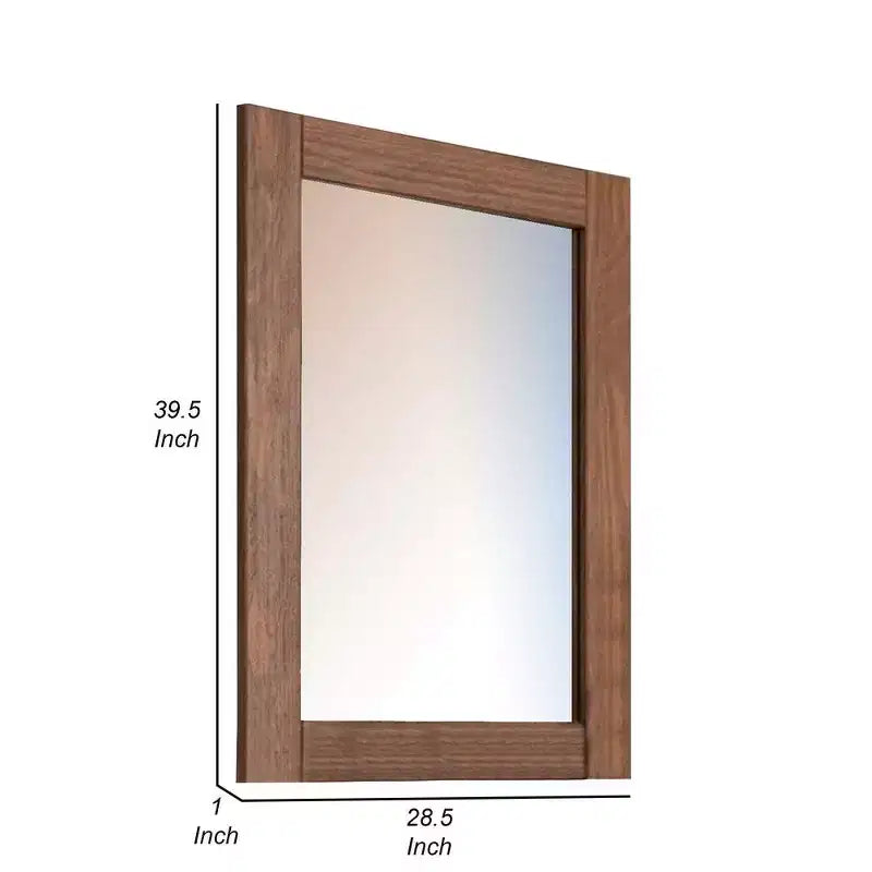 Specchio da Comò Royal Hampton, Cornice Rettangolare, Legno di Pino Brasiliano Mogano