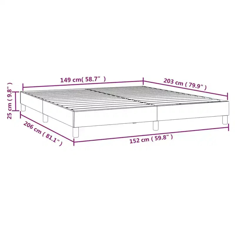 Struttura letto grigio scuro poliestere Queen rettangolare moderno