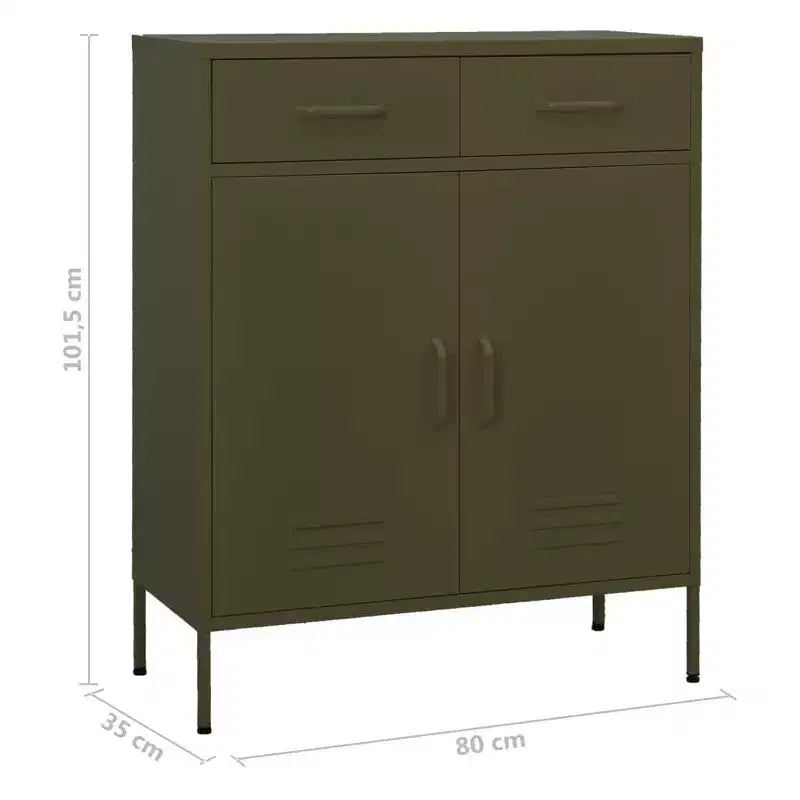 vidaXL Armadietto Verde Oliva in Acciaio 80x35x102 cm