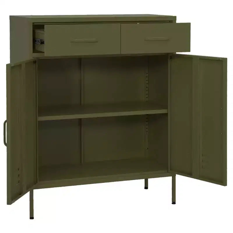 vidaXL Armadietto Verde Oliva in Acciaio 80x35x102 cm
