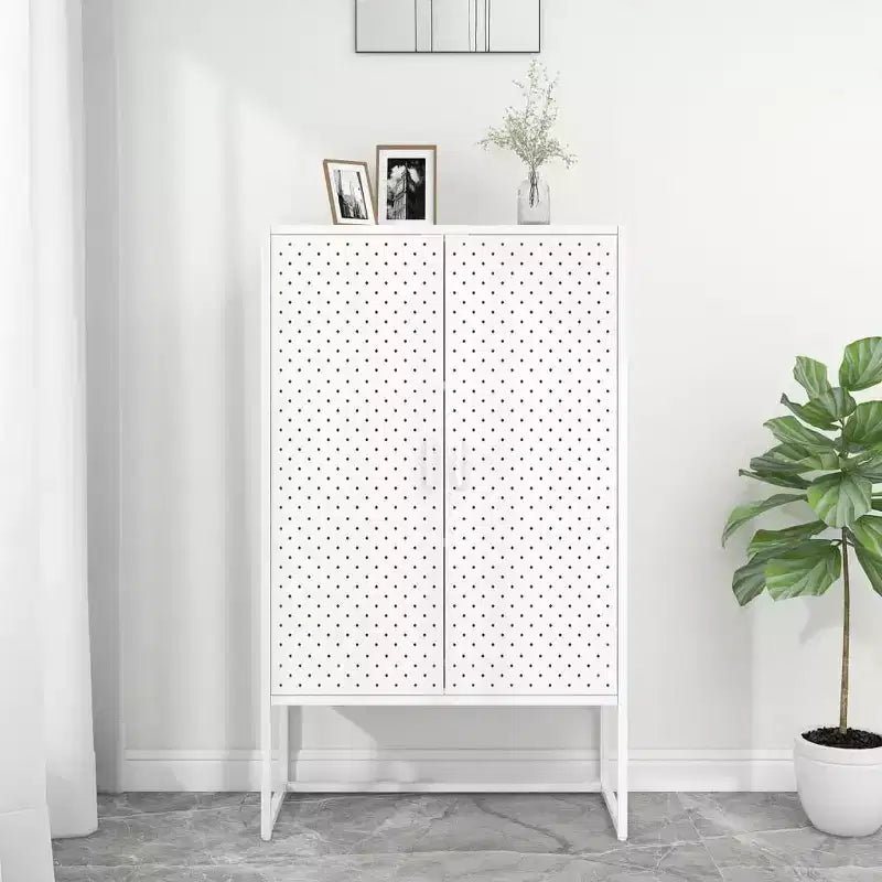vidaXL Mobile Contenitore Credenza per Ingresso Camera da Letto Ufficio Acciaio - Bianco
