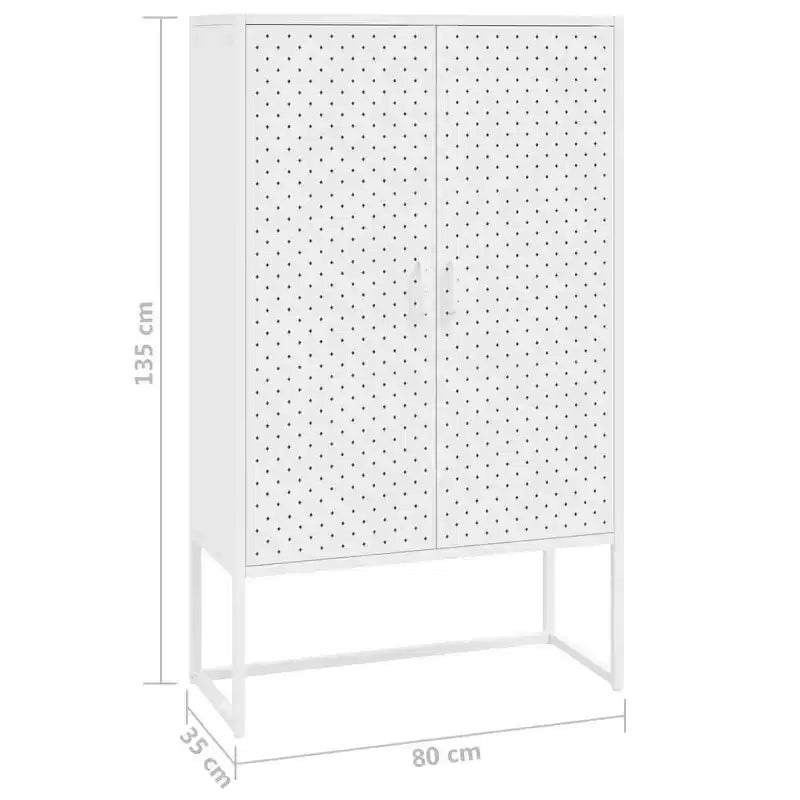 vidaXL Mobile Contenitore Credenza per Ingresso Camera da Letto Ufficio Acciaio - Bianco