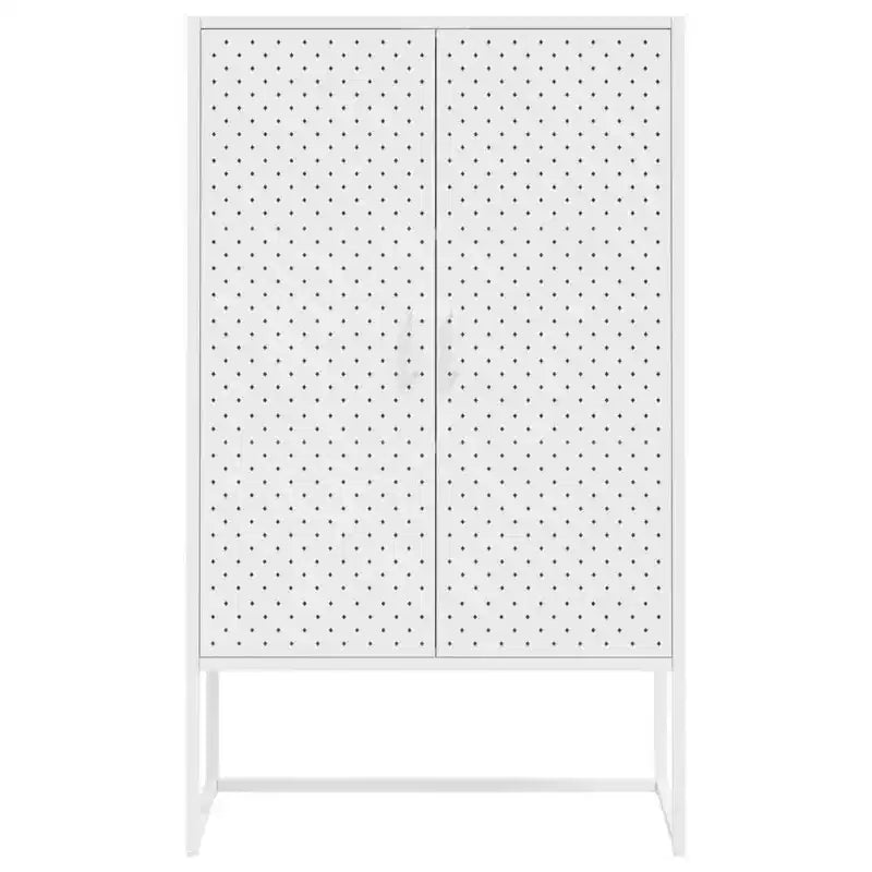 vidaXL Mobile Contenitore Credenza per Ingresso Camera da Letto Ufficio Acciaio - Bianco