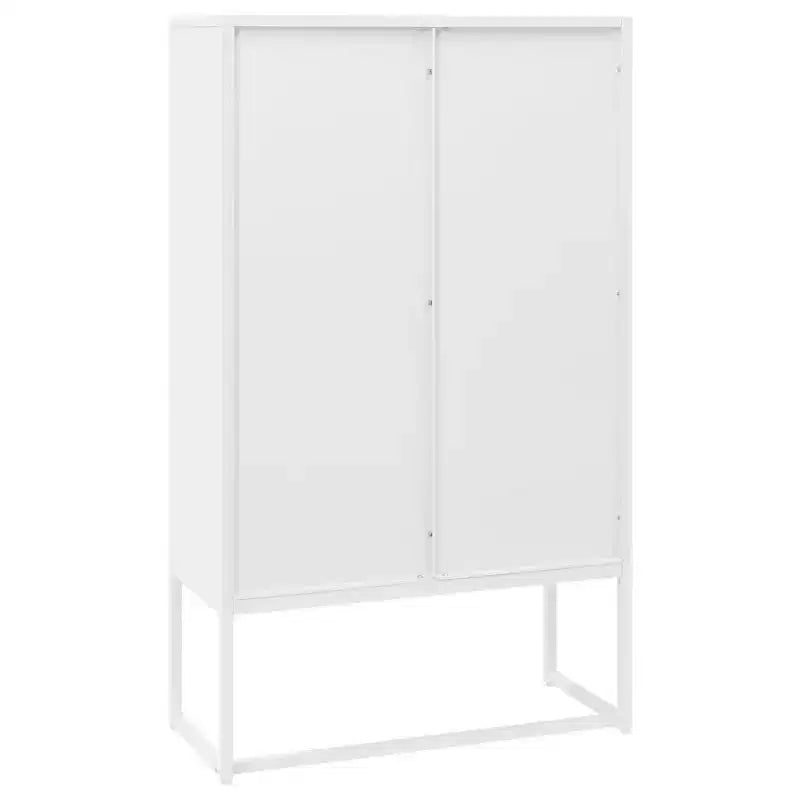 vidaXL Mobile Contenitore Credenza per Ingresso Camera da Letto Ufficio Acciaio - Bianco