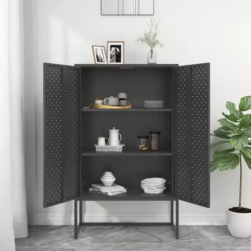 vidaXL Mobile Contenitore Credenza per Ingresso Camera da Letto Ufficio Acciaio - Bianco