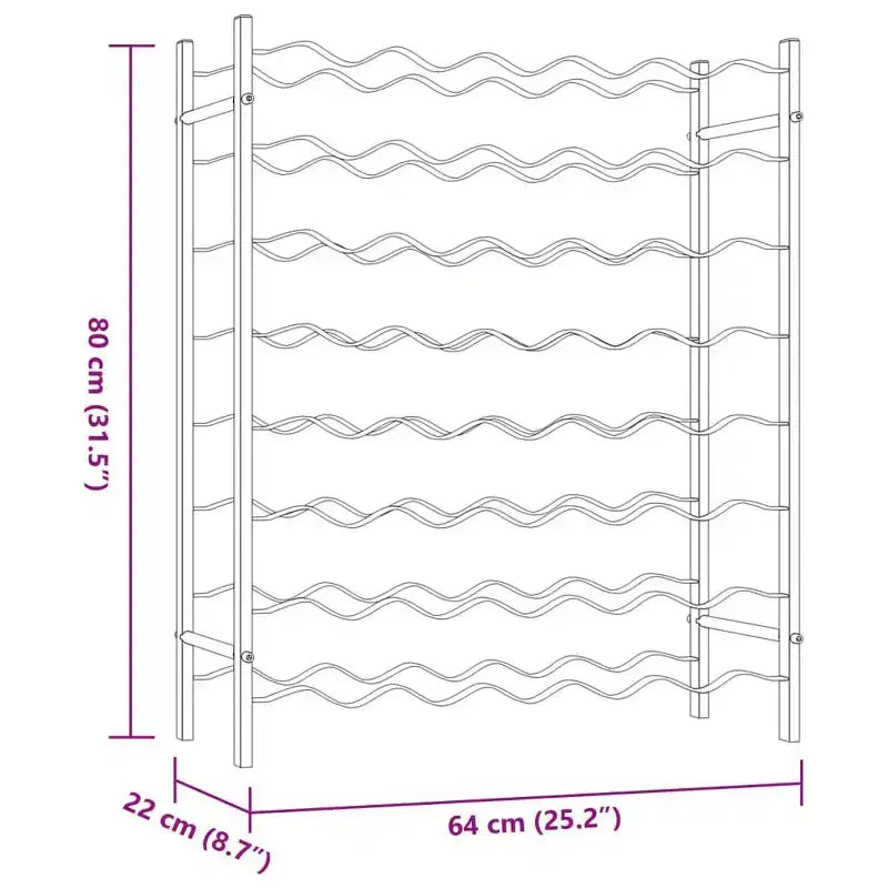 vidaXL Portabottiglie per Vino Scaffale Porta Bottiglie Organizzatore Conservazione Vino per Dispensa Cucina Metallo