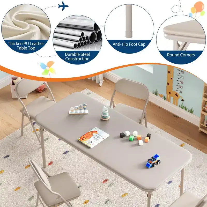 COZONY Tavolino Pieghevole per Bambini Solo per Attività, Tavolo da Gioco per Bambini Piccoli per Imparare e Fare Lavoretti in Sala Giochi, Aula