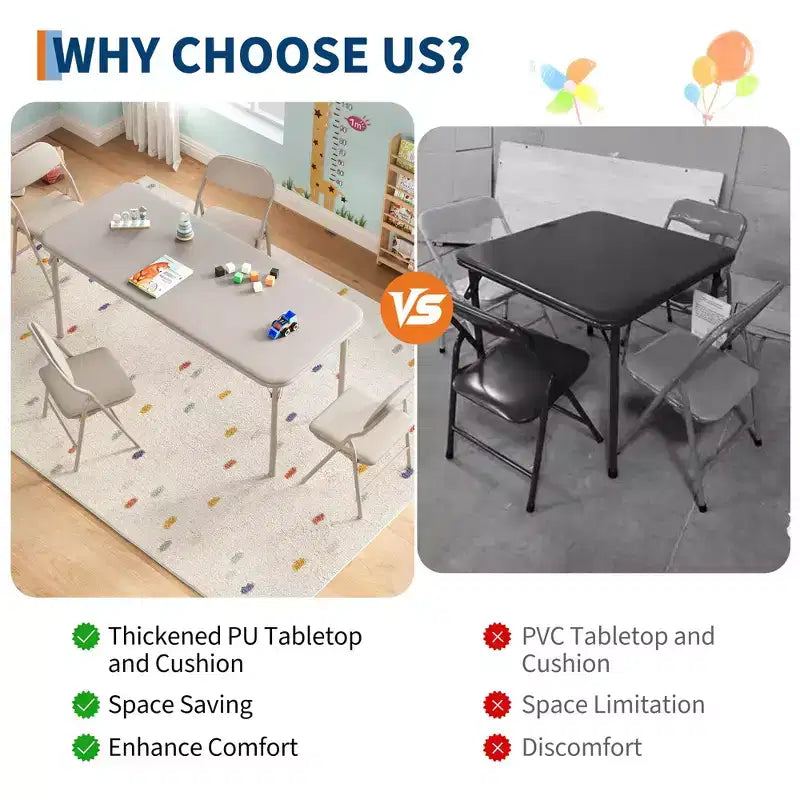 COZONY Tavolino Pieghevole per Bambini Solo per Attività, Tavolo da Gioco per Bambini Piccoli per Imparare e Fare Lavoretti in Sala Giochi, Aula