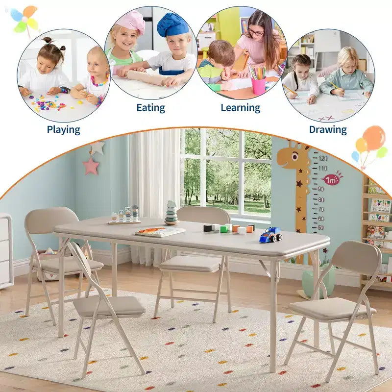 COZONY Tavolino Pieghevole per Bambini Solo per Attività, Tavolo da Gioco per Bambini Piccoli per Imparare e Fare Lavoretti in Sala Giochi, Aula
