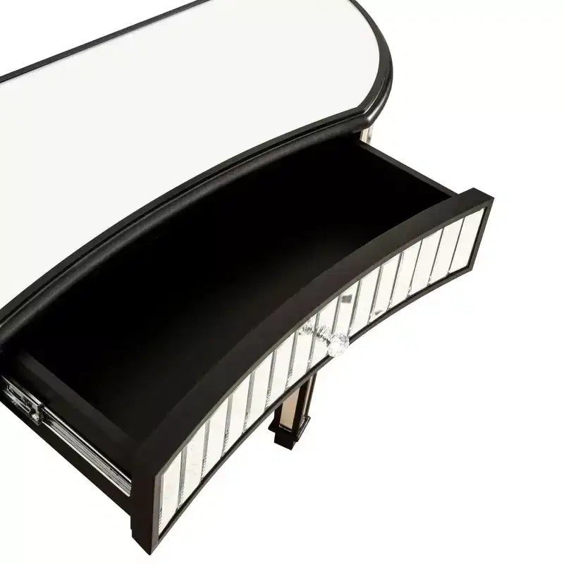 Tavolo consolle a specchio moderno da 47 pollici con cassetto, tavolo da ingresso a mezza luna per corridoio, spogliatoio o soggiorno - Panipeachy