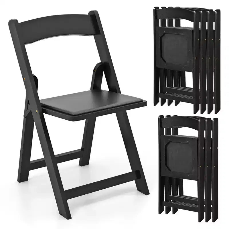 Set di 4 sedie da pranzo Costway con gambe in legno di gomma e seduta imbottita per eventi in casa o in ufficio