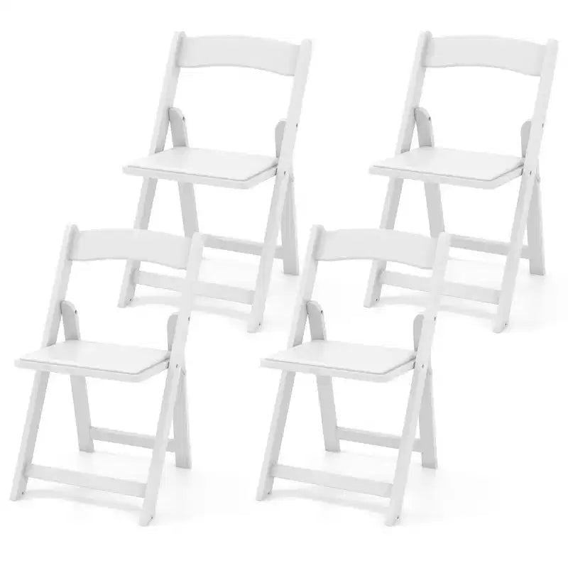 Set di 4 sedie da pranzo Costway con gambe in legno di gomma e seduta imbottita per eventi in casa o in ufficio