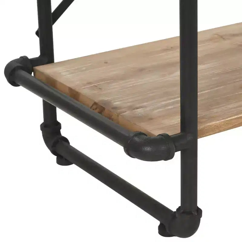 vidaXL Libreria da Parete Scaffale Portaoggetti Scaffalatura in Legno Massello di Abete e Acciaio