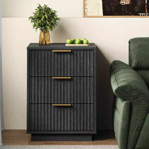 Heynemo 3-Drawer Low Storage Cabinet, Compact Modern Dresser for Bedroom, Living Room, or Entryway