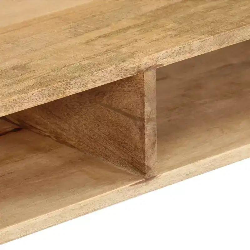 Tavolino da caffè in legno massello di mango – Finitura naturale, 100x60x45 cm, Soggiorno