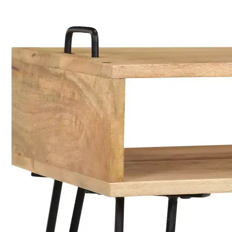 Tavolino da caffè in legno massello di mango – Finitura naturale, 100x60x45 cm, Soggiorno