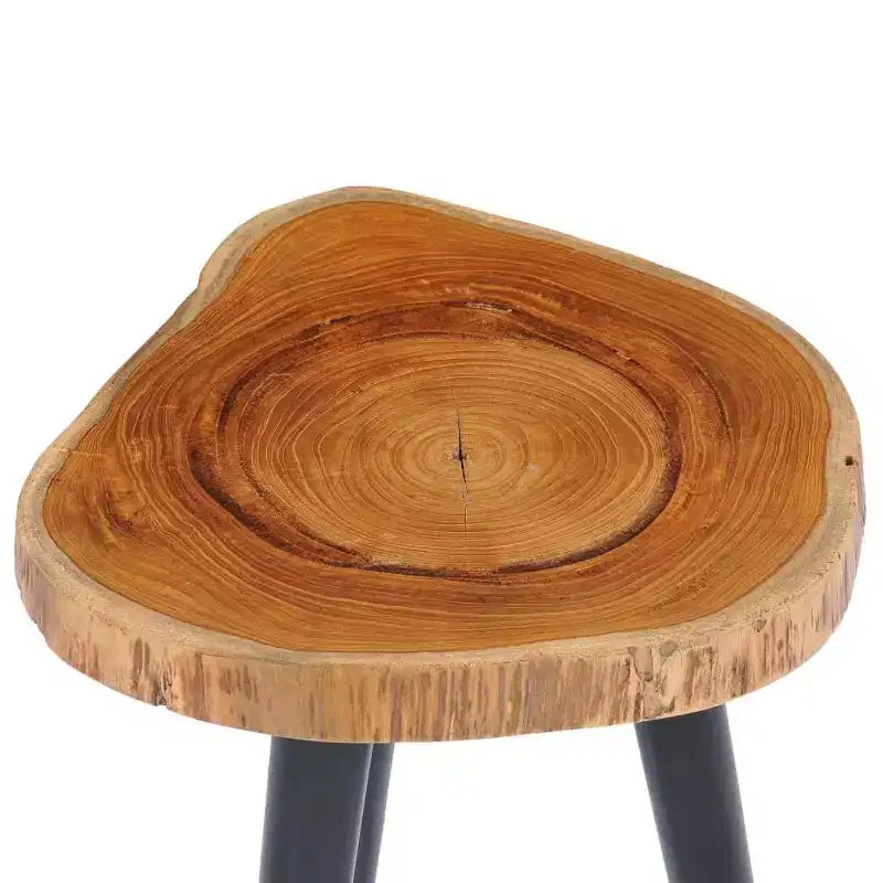 Tavolino da Caffè in Legno Massello di Teak – Finitura Naturale, 40x45 cm, Tavolino Laterale da Soggiorno
