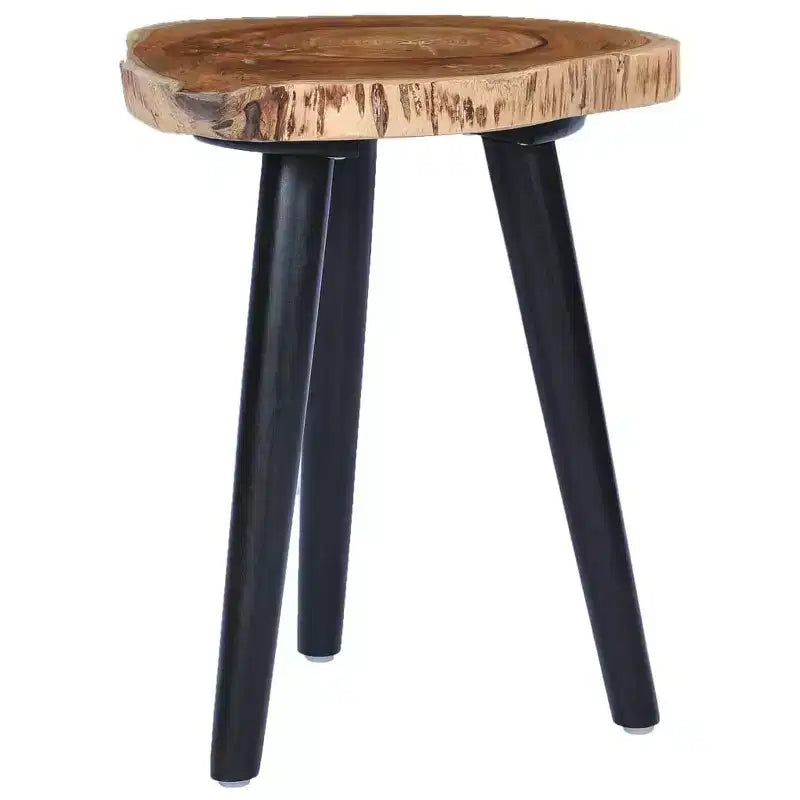 Tavolino da Caffè in Legno Massello di Teak – Finitura Naturale, 40x45 cm, Tavolino Laterale da Soggiorno