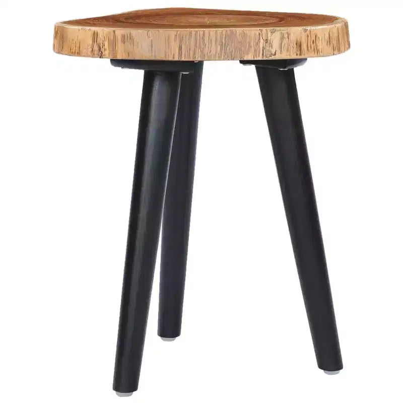 Tavolino da Caffè in Legno Massello di Teak – Finitura Naturale, 40x45 cm, Tavolino Laterale da Soggiorno