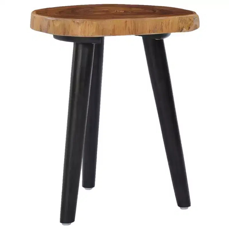 Tavolino da Caffè in Legno Massello di Teak – Finitura Naturale, 40x45 cm, Tavolino Laterale da Soggiorno