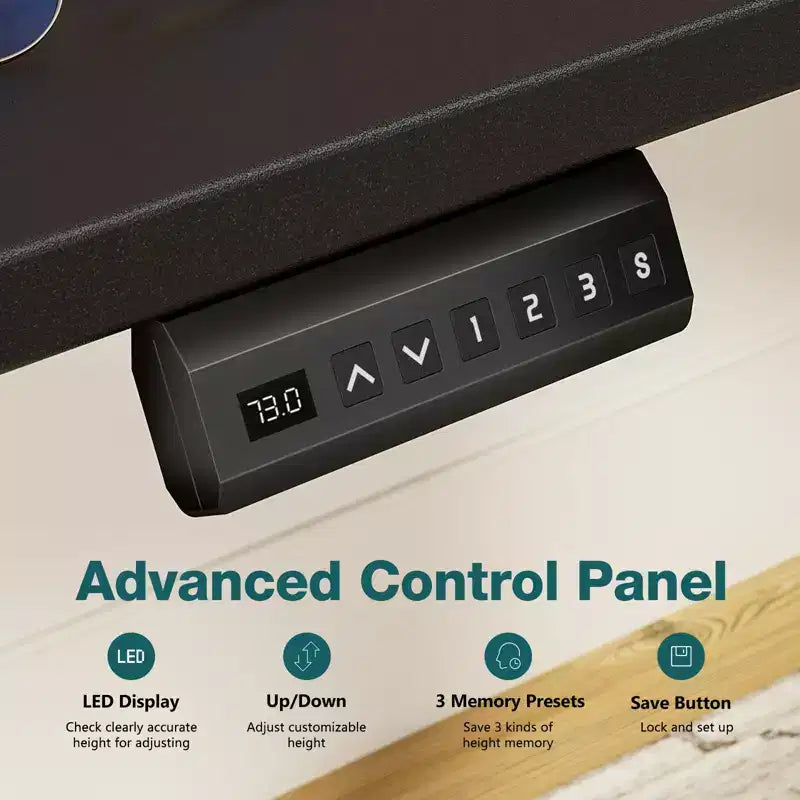 Scrivania elettrica ergonomica ad altezza regolabile (72,9-121,9 cm), display LED e motore silenzioso