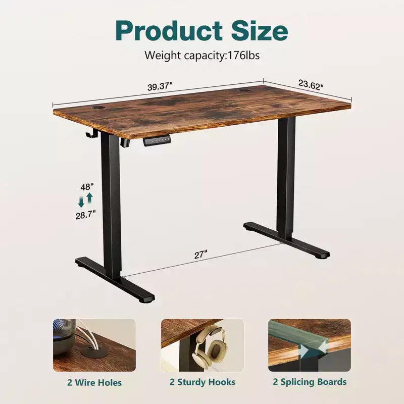 Scrivania elettrica ergonomica ad altezza regolabile (72,9-121,9 cm), display LED e motore silenzioso