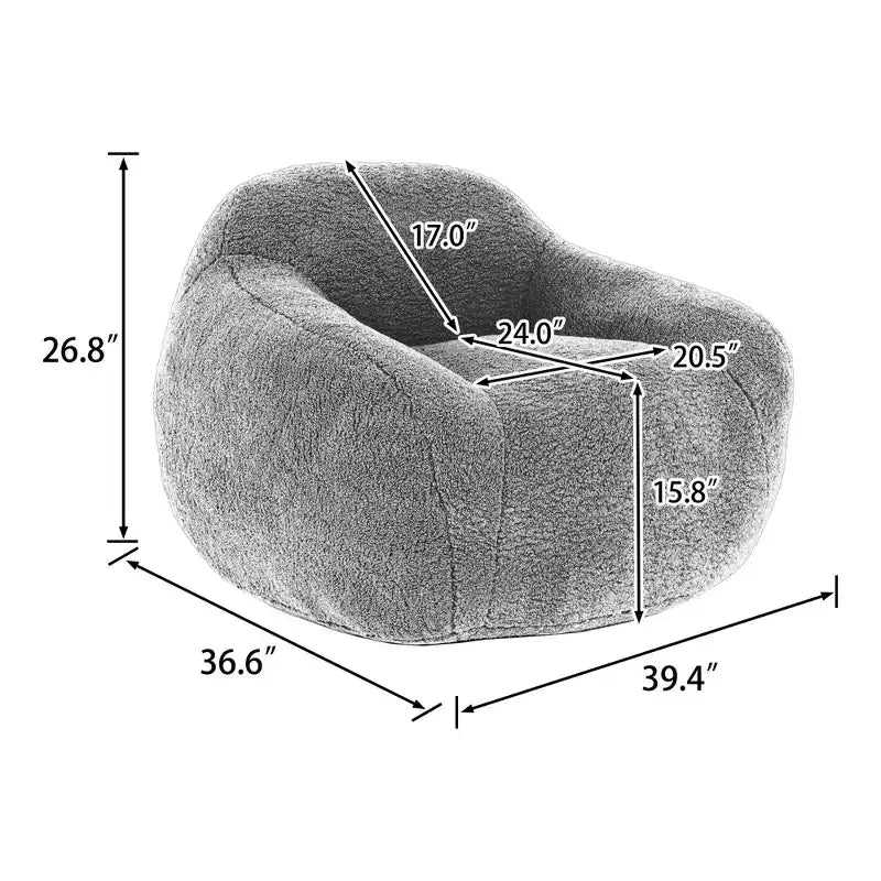 Poltrona Sacco Oversize con Braccioli e Imbottitura in Memory Foam – Sedia da Terra per Soggiorno