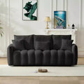 MAYEERTY 78 inch Premium Teddy Fabric Sofa with 3 Back Pillows and 3 Back Cushions Solid Wood Frame 3 Seat Sofa with Oversized Upholstered Chair