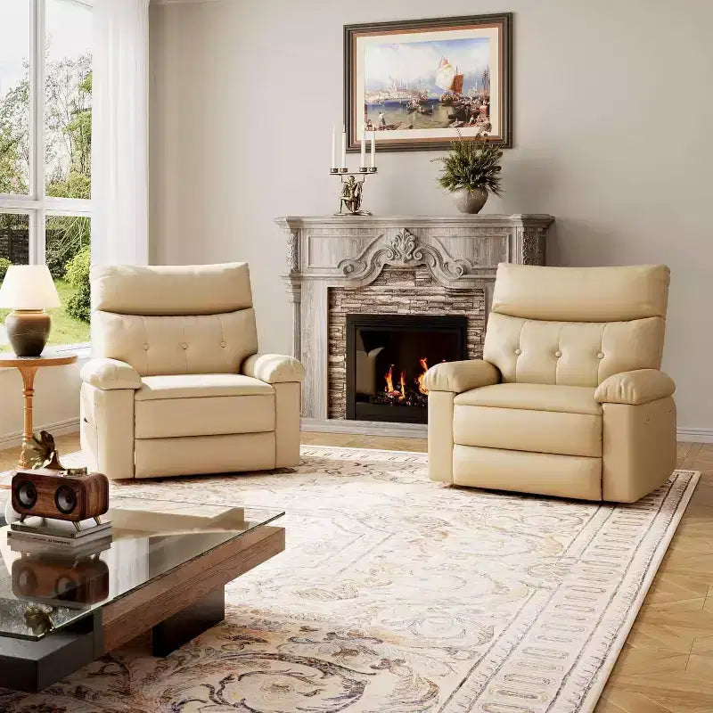 Poltrona reclinabile oversize - Poltrona reclinabile manuale in pelle PU per adulti, comoda poltrona reclinabile con braccioli e schienale imbottiti, tasca laterale, divano singolo