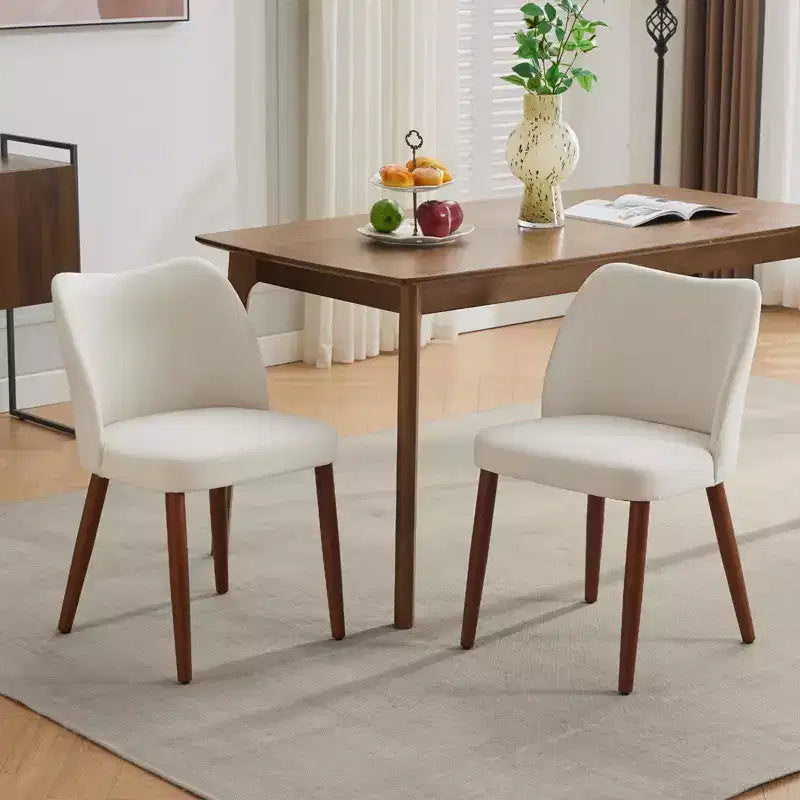 Set di 2 sedie da pranzo, sedie da pranzo imbottite con gambe in legno, schienale ad alette, cuscini spessi, per sala da pranzo, soggiorno