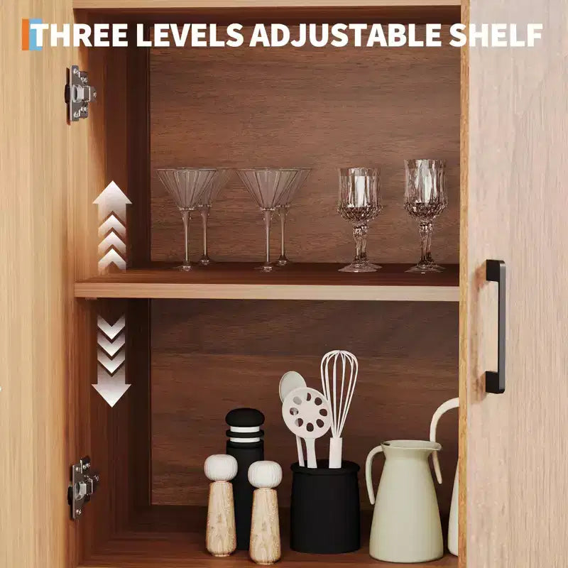 Dispensa da cucina ad arco da 71", Mobiletto in legno a 5 ripiani, Libreria autoportante con ripiani regolabili, Mobiletto da bagno