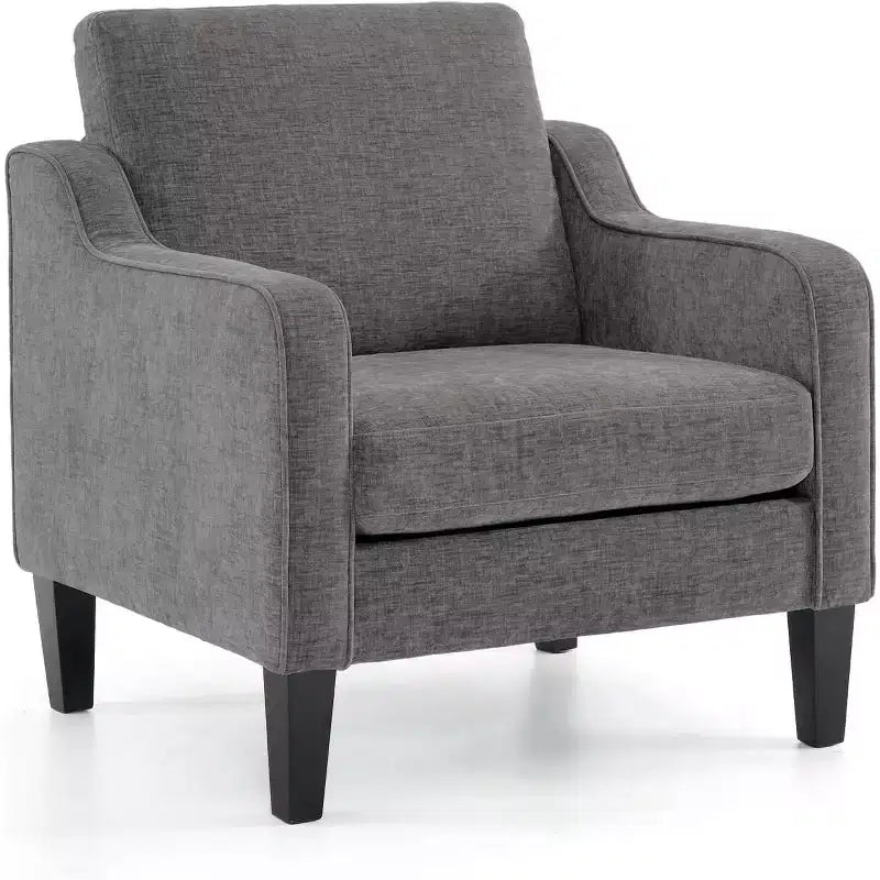 VINGLI Poltrona di design per soggiorno, sedia da lettura, sedia moderna di metà secolo, sedia divano in ciniglia morbida, poltrona imbottita, sedia laterale comoda