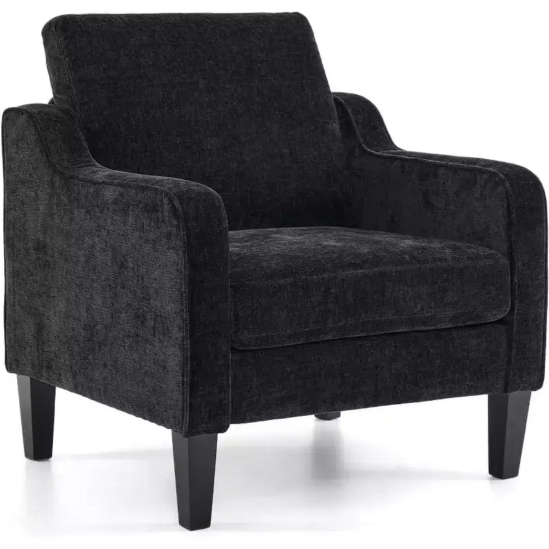 VINGLI Poltrona di design per soggiorno, sedia da lettura, sedia moderna di metà secolo, sedia divano in ciniglia morbida, poltrona imbottita, sedia laterale comoda