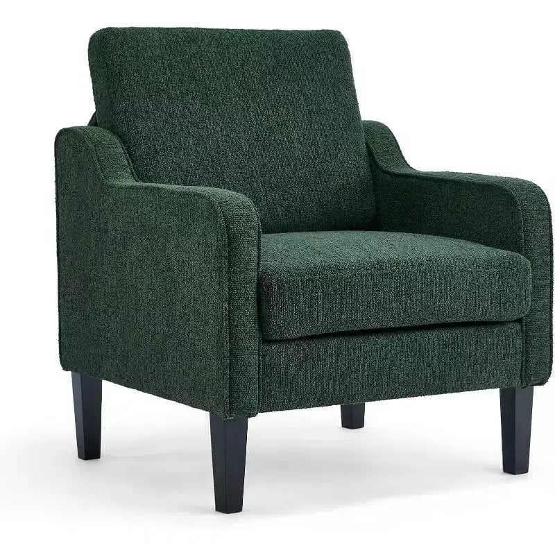VINGLI Poltrona di design per soggiorno, sedia da lettura, sedia moderna di metà secolo, sedia divano in ciniglia morbida, poltrona imbottita, sedia laterale comoda