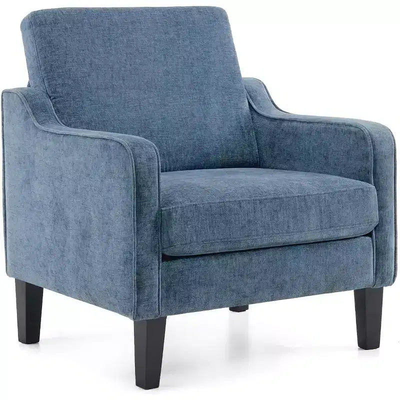 VINGLI Poltrona di design per soggiorno, sedia da lettura, sedia moderna di metà secolo, sedia divano in ciniglia morbida, poltrona imbottita, sedia laterale comoda