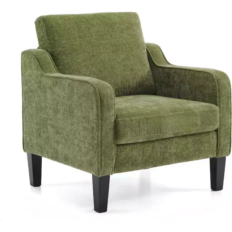 VINGLI Poltrona di design per soggiorno, sedia da lettura, sedia moderna di metà secolo, sedia divano in ciniglia morbida, poltrona imbottita, sedia laterale comoda