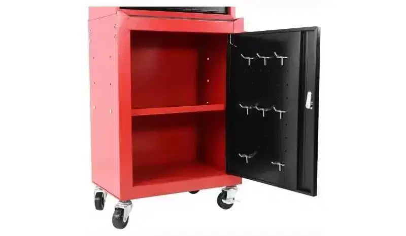 Cassettiera Portautensili a 3 Cassetti con Ruote - Ruote Bloccabili, Ampio Spazio di Archiviazione e Ripiani Regolabili, per Garage/Magazzino/Officina
