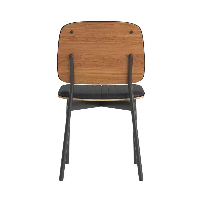 Sedia da pranzo Luck Live Farmhouse, schienale e seduta imbottiti in pelle, elegante sedia laterale per cucina, sala da pranzo, soggiorno, nero