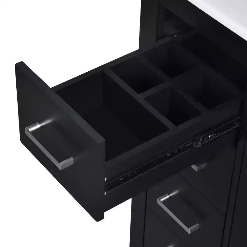 Mobile bagno 76 cm con lavabo, Mobiletto bagno con cassetti, Mobiletto bagno con lavabo singolo e ante con chiusura ammortizzata