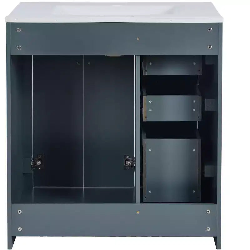 Mobile bagno 76 cm con lavabo, Mobiletto bagno con cassetti, Mobiletto bagno con lavabo singolo e ante con chiusura ammortizzata
