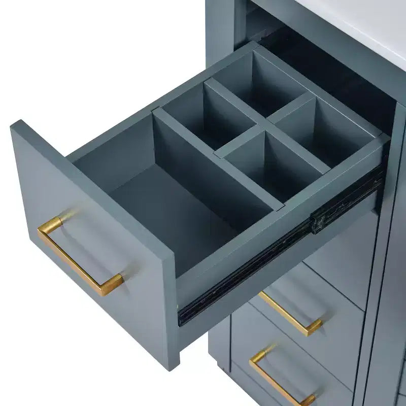 Mobile bagno 76 cm con lavabo, Mobiletto bagno con cassetti, Mobiletto bagno con lavabo singolo e ante con chiusura ammortizzata