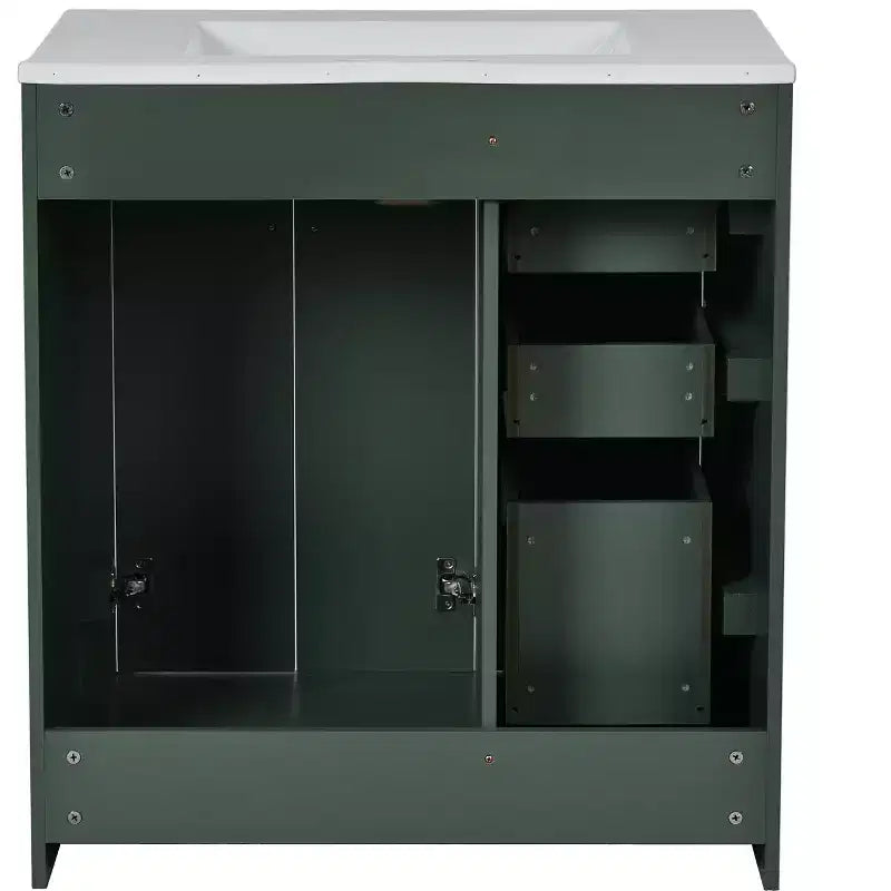 Mobile bagno 76 cm con lavabo, Mobiletto bagno con cassetti, Mobiletto bagno con lavabo singolo e ante con chiusura ammortizzata