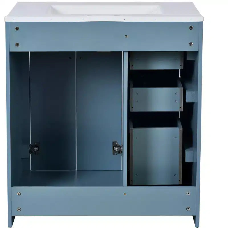 Mobile bagno 76 cm con lavabo, Mobiletto bagno con cassetti, Mobiletto bagno con lavabo singolo e ante con chiusura ammortizzata