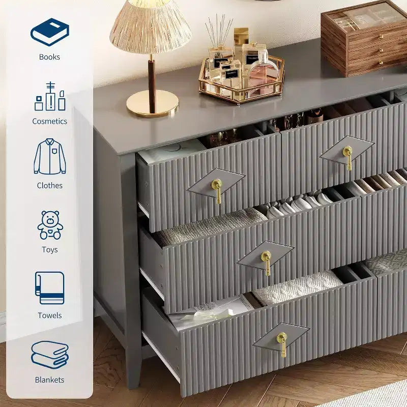 Acekool Cassettiera a 7 cassetti da 54 pollici, Mobile contenitore ampio con cassetti profondi e kit anti-ribaltamento