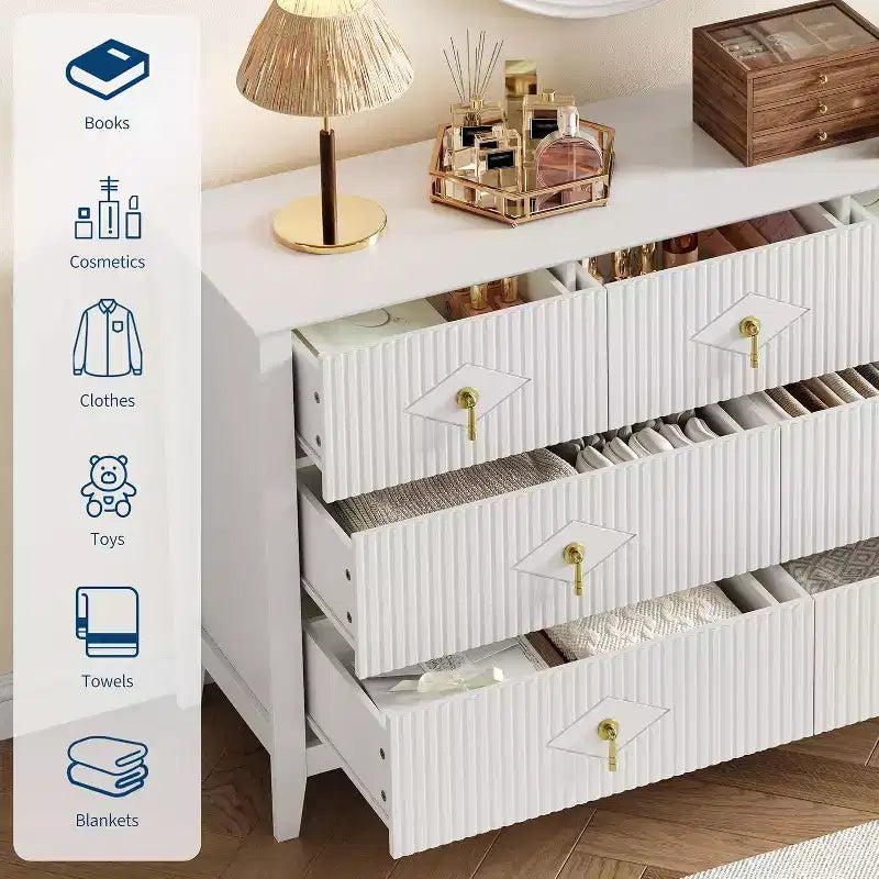 Acekool Cassettiera a 7 cassetti da 54 pollici, Mobile contenitore ampio con cassetti profondi e kit anti-ribaltamento
