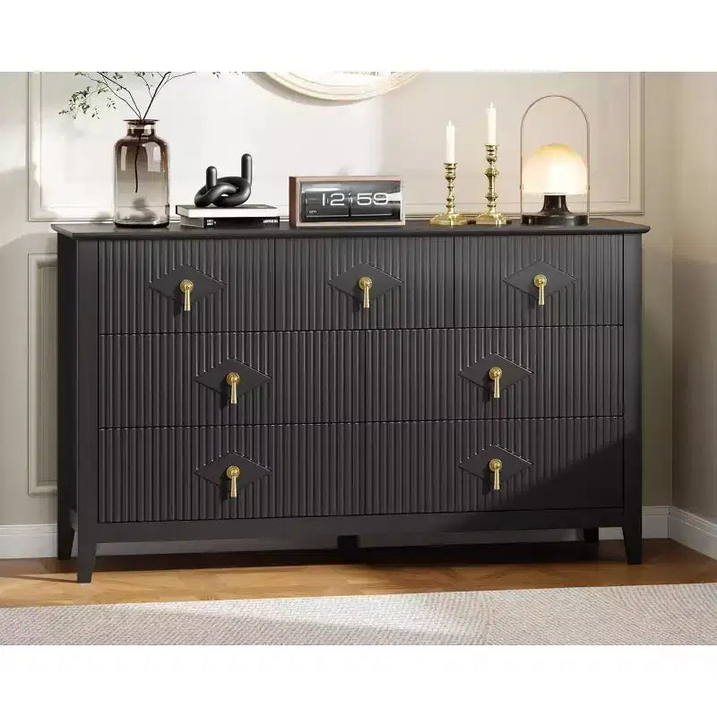 Acekool 54 7-Drawer Fluted Dresser, Wide Storage Organizer Cabinet with Deep Drawers and Anti-Tip Kit